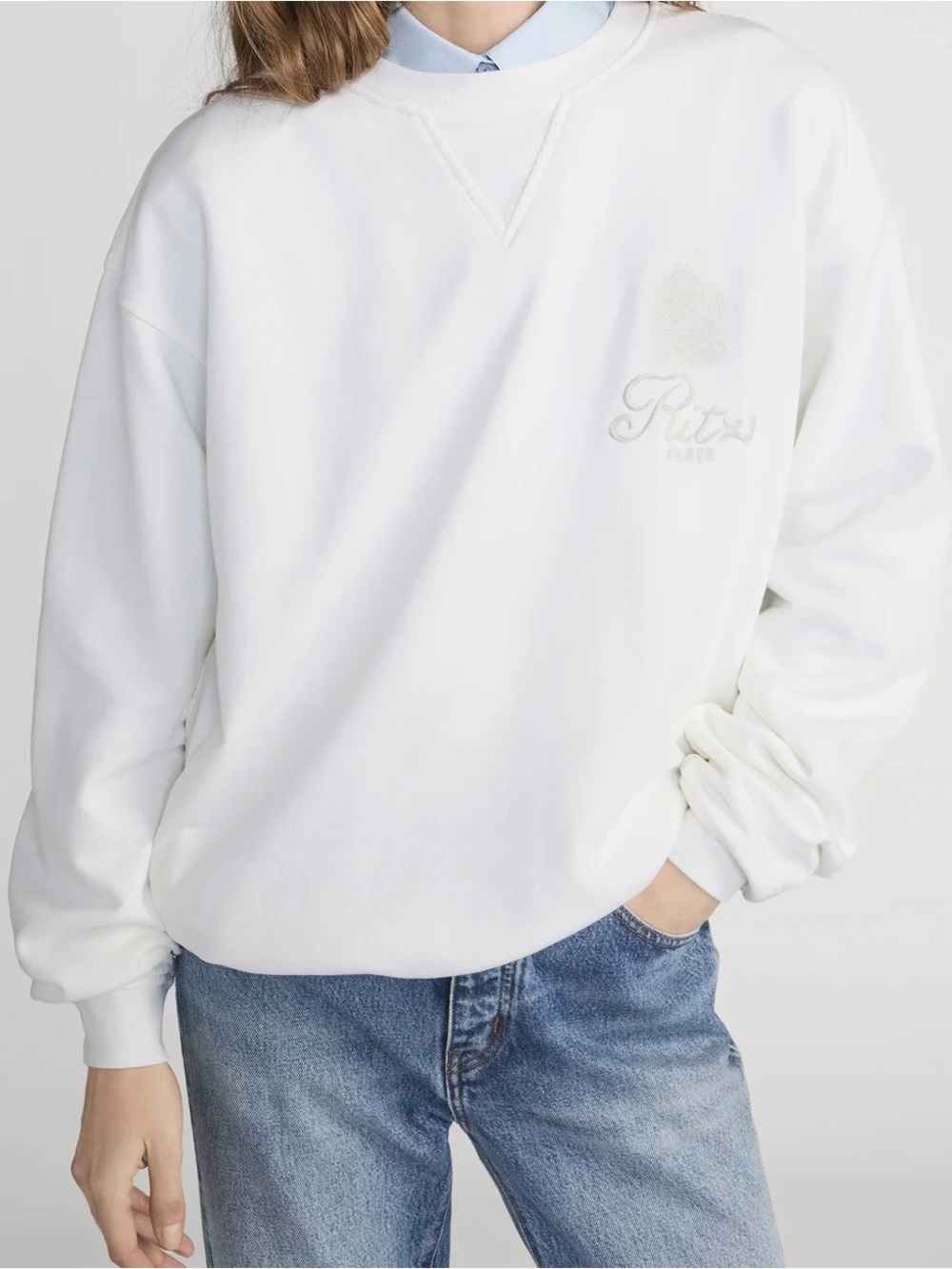 Frame x Ritz Paris tonal Crewneck Sweatshirt size xs